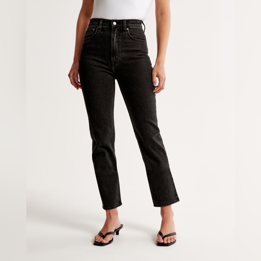 Abercrombie & Fitch Women’s Ankle Straight Ultra High Rise Black Jeans 29 / 8L